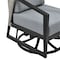 Armen Living Aileen 3 Piece Patio Outdoor Swivel Seating Set in Black Aluminum with Gray Wicker and Cushions 840254332645 - alternate 4